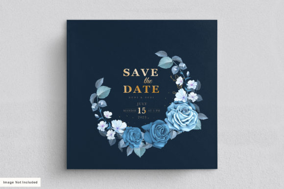 Blue Wedding Card Set with Floral: A Touch of Elegance for Your Special Day