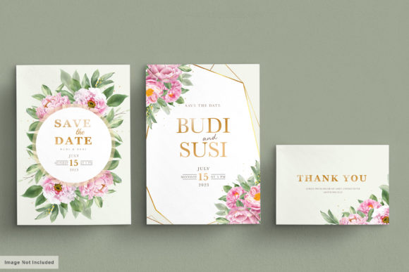 Elegant Floral Wedding Card Set: A Touch of Class for Your Special Day