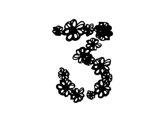 Embrace Creativity with Mono Letter ‘3’ Floral Number: A Versatile Design Element