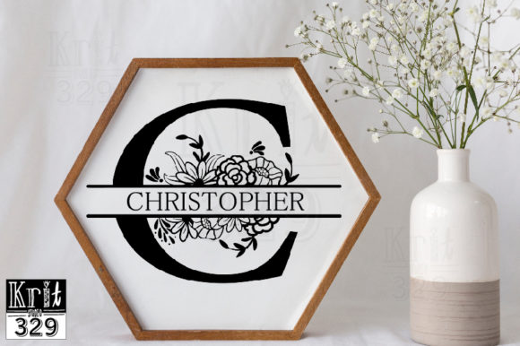 Enhance Your DIY Decor with Floral Border Split Monogram SVG
