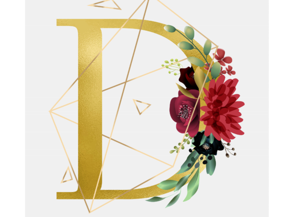 Enhancing Your Creative Projects with Alphabet D Floral Wreath Golden Foil