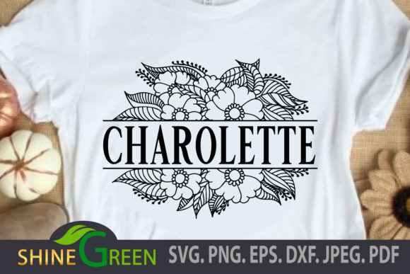 Floral Monogram Frame, Hand Drawn Flower: A Versatile Design for Your Creative Projects