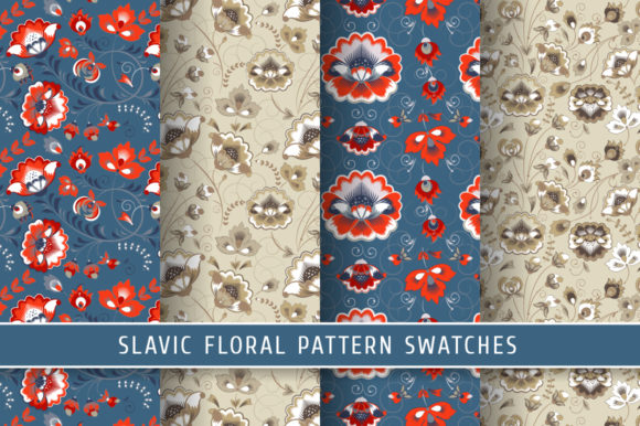 Floral Slavic Seamless Patterns 4: A Versatile Design Resource