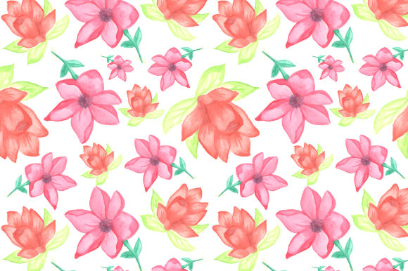 Red and Orange Floral Watercolor Pattern: A Versatile Design for Creative Projects