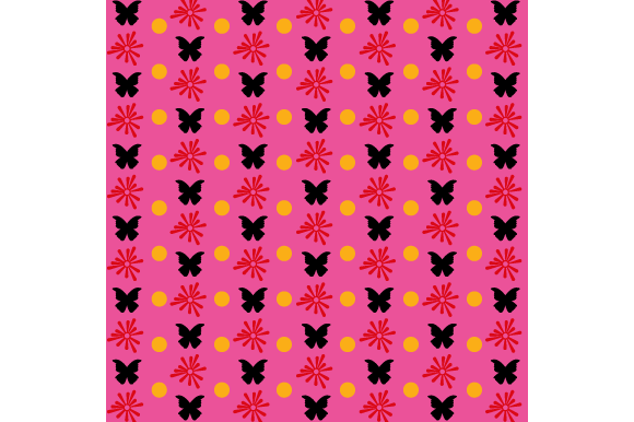 Seamless Pattern Butterfly Design Floral
