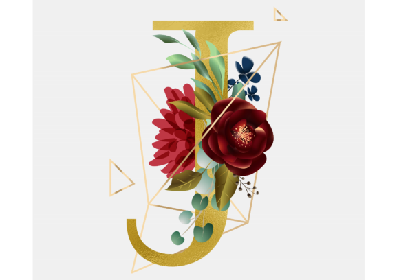 Strategic Use of the Alphabet J Floral Wreath Golden Foil in Design and Branding